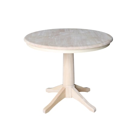 International Concepts Round 36 in Round Top Pedestal Table, 28.9 inH, Unfinished, 36 W, 36 L, 29.9 in H, Wood, Unfinished K-36RT-27B
